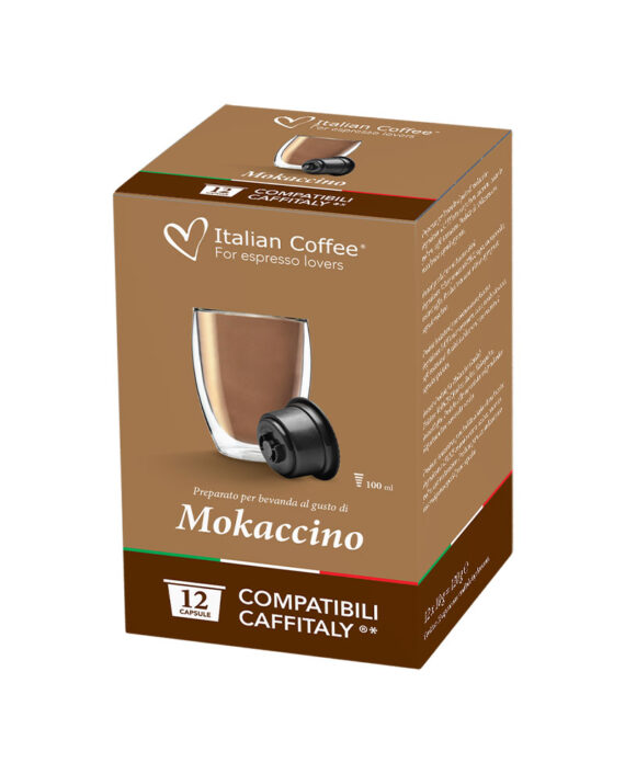 12 Capsule Italian Coffee Mokaccino – Compatibile Cafissimo / Caffitaly / BeanZ (Box)