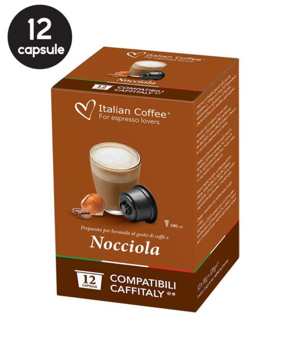 12 Capsule Italian Coffee Nocciola  – Compatibile Cafissimo / Caffitaly / BeanZ (Box)