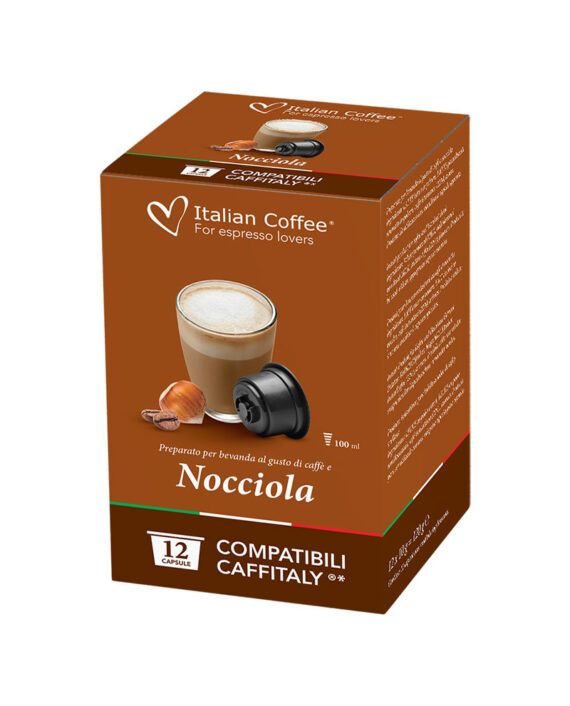12 Capsule Italian Coffee Nocciola  – Compatibile Cafissimo / Caffitaly / BeanZ (Box)