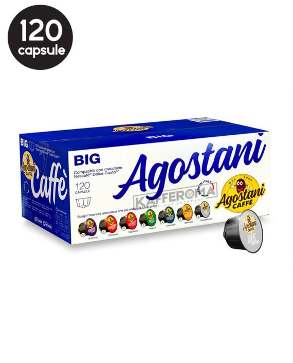 120 Capsule Agostani Caffe Espresso Decaffeinato - Compatibile Dolce Gusto