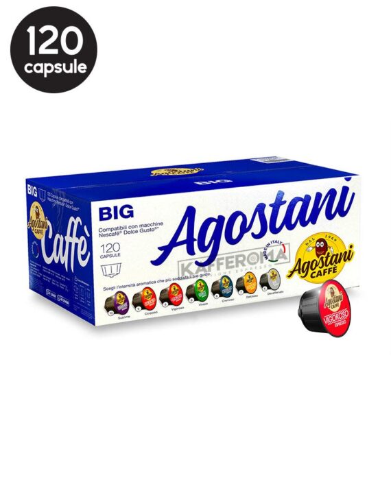 120 Capsule Agostani Caffe Espresso Vigoroso - Compatibile Dolce Gusto