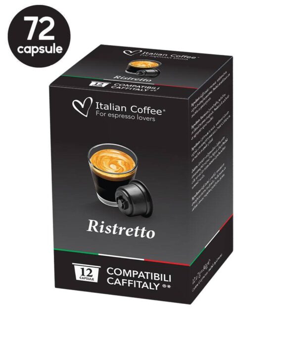 72 Capsule Italian Coffee Espresso Ristretto - Compatibile Cafissimo / Caffitaly / BeanZ