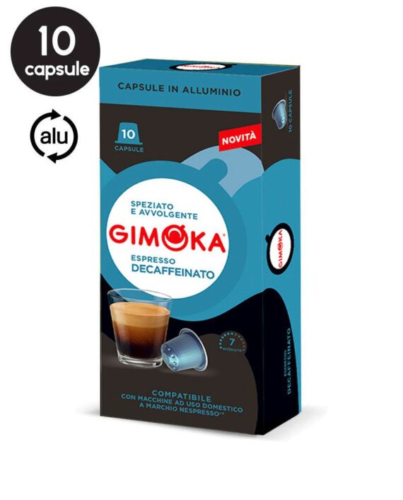 10 Capsule Aluminiu Gimoka Decaffeinato - Compatibile Nespresso