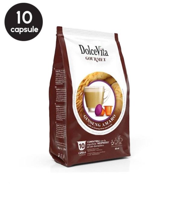 10 Capsule DolceVita Ginseng Amaro - Compatibile Nespresso