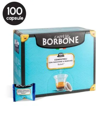 100 Capsule Borbone Espresso Miscela Blu - Compatibile Bialetti