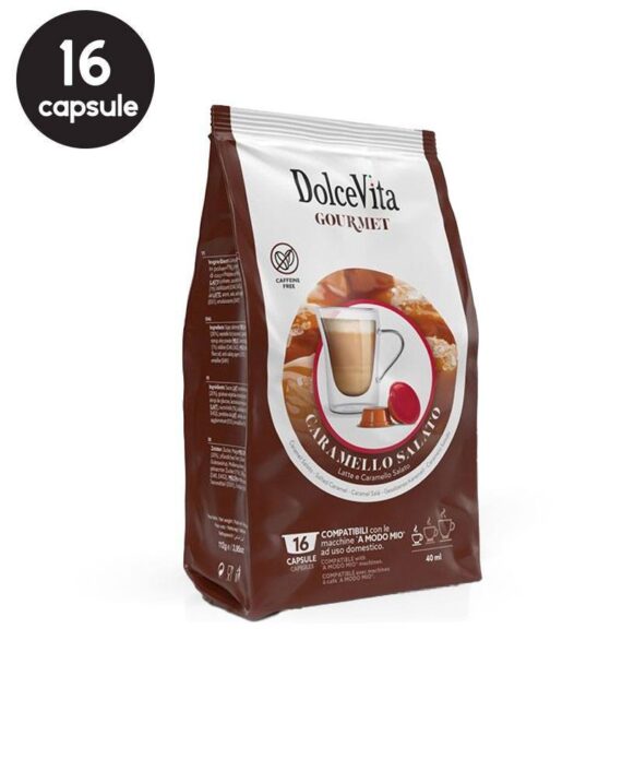 16 Capsule DolceVita Caramel Sarat - Compatibile A Modo Mio