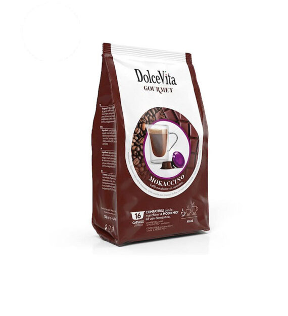 16 Capsule DolceVita Mokaccino - Compatibile A Modo Mio