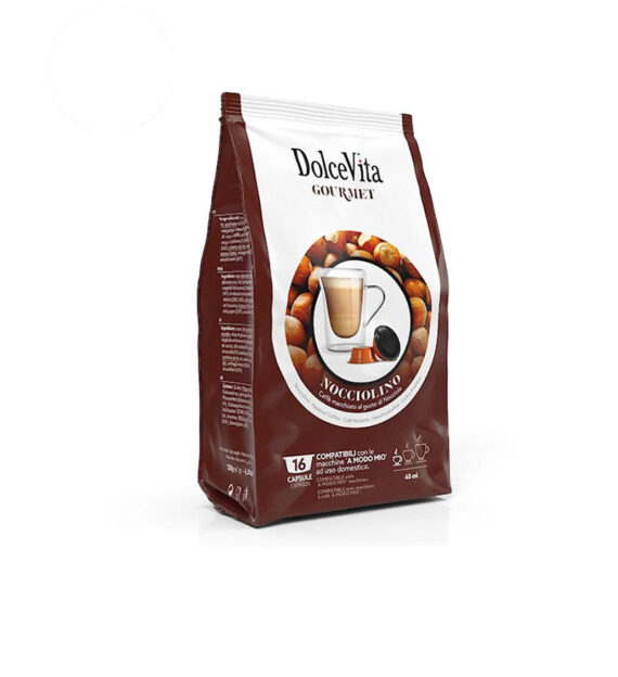 16 Capsule DolceVita Nocciolino - Compatibile A Modo Mio