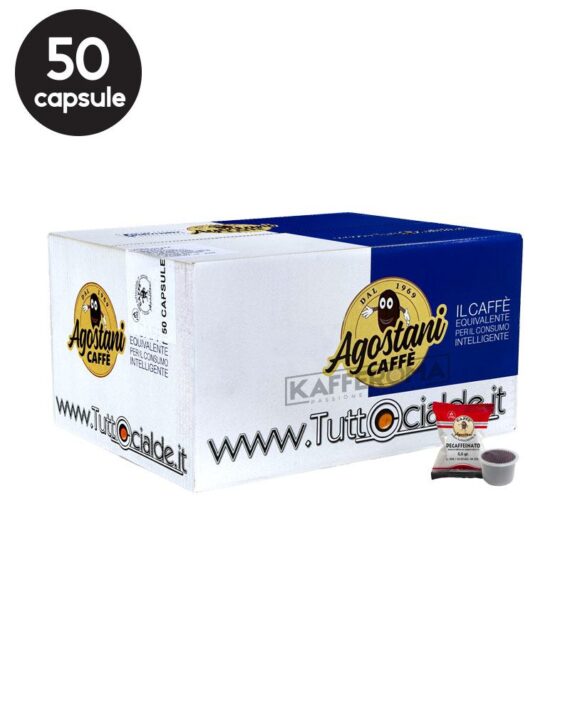 50 Capsule Agostani Caffe Decaffeinato – Compatibile Fior Fiore Coop / Aroma Vero / Martello
