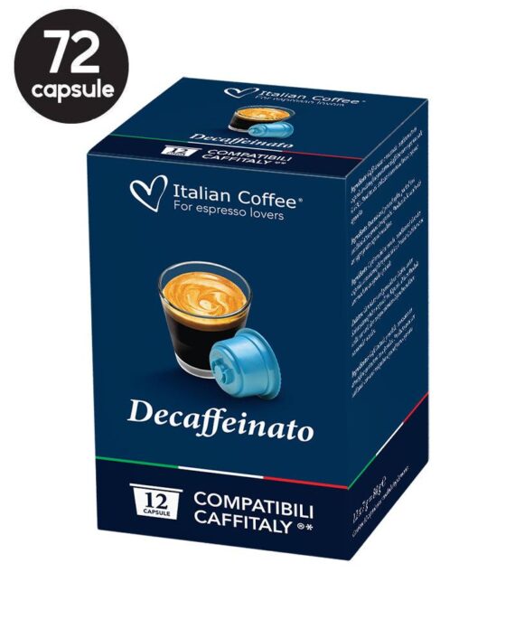 72 Capsule Italian Coffee Espresso Decaffeinato - Compatibile Cafissimo / Caffitaly / BeanZ