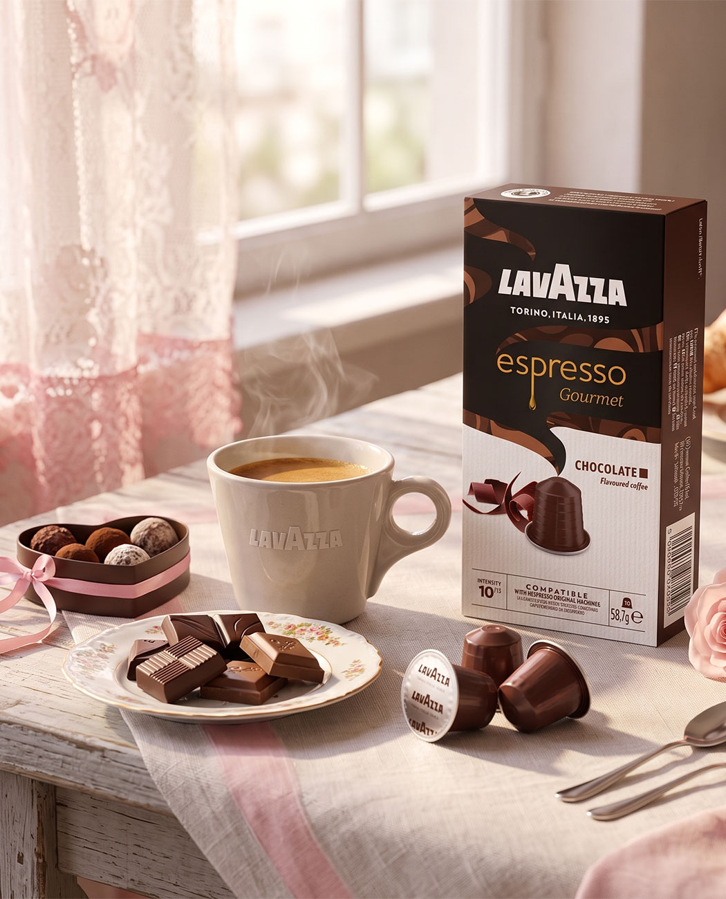 10 Capsule Aluminiu Lavazza Chocolate – Compatibile Nespresso 10 Capsule Aluminiu Lavazza Chocolate – Compatibile Nespresso, imaginea 3 – Kafferoma