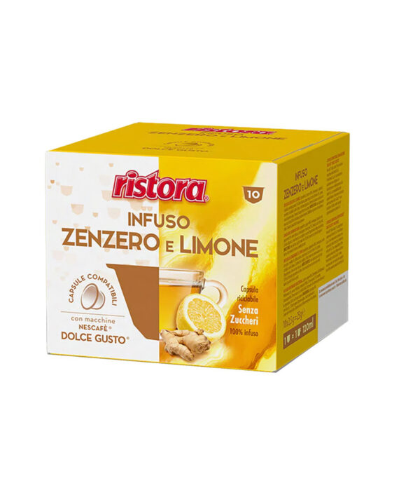10 Capsule Ristora Ceai Ghimbir si Lamaie - Compatibile Dolce Gusto