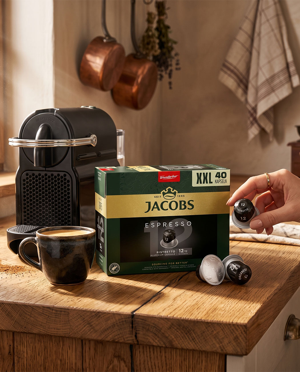 40 Capsule Jacobs Espresso Ristretto - Compatibile Nespresso 40 Capsule Jacobs Espresso Ristretto - Compatibile Nespresso, imaginea 2 – Kafferoma