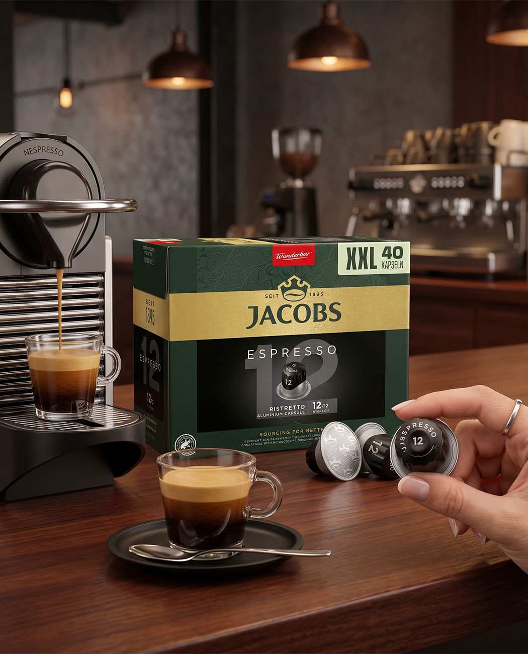 40 Capsule Jacobs Espresso Ristretto - Compatibile Nespresso 40 Capsule Jacobs Espresso Ristretto - Compatibile Nespresso, imaginea 3 – Kafferoma