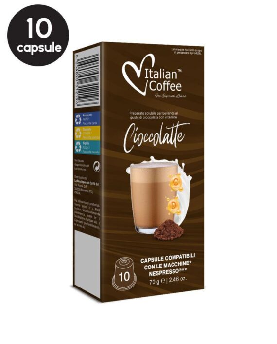 10 Capsule Italian Coffee Ciocolata cu Lapte – Compatibile Nespresso