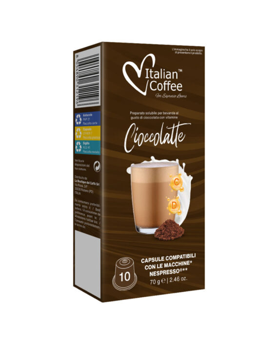 10 Capsule Italian Coffee Ciocolata cu Lapte – Compatibile Nespresso