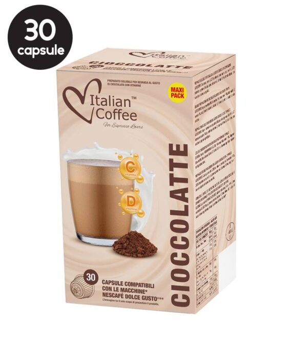 30 Capsule Italian Coffee Ciocolata cu Lapte- Compatibile Dolce Gusto