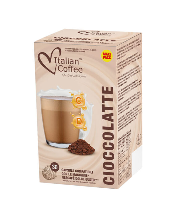 30 Capsule Italian Coffee Ciocolata cu Lapte- Compatibile Dolce Gusto