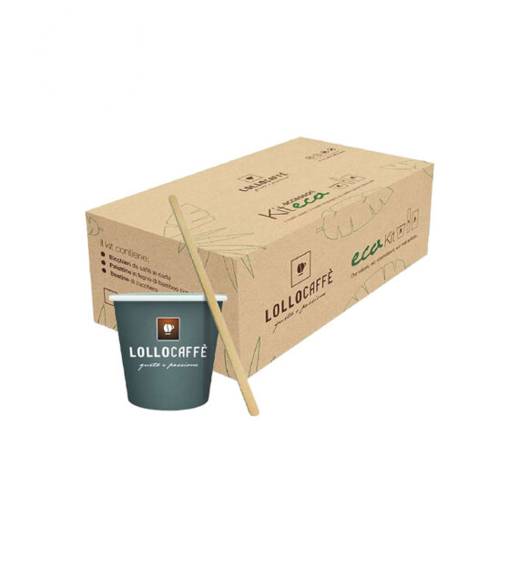 Kit Accesorii Lollo Eco - 100 pahare carton, 100 palete, 100 pliculete zahar