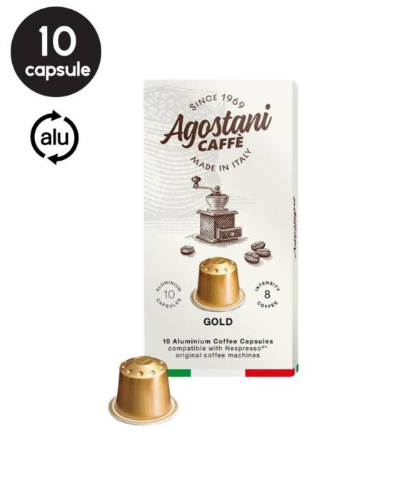 10 Capsule Aluminiu Agostani Gold - Compatibile Nespresso