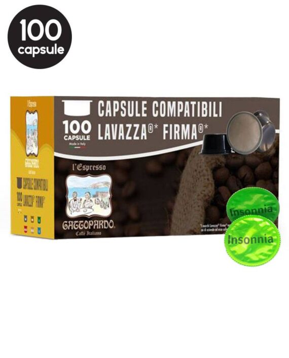 100 Capsule Caffe Gattopardo Insonnia – Compatibile Lavazza Firma