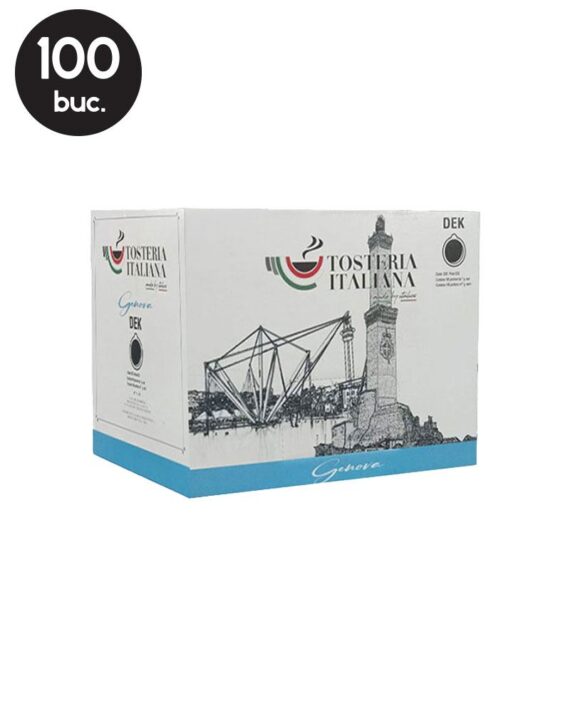 100 Capsule Tosteria Italiana Genova Dek - Compatibile ESE44