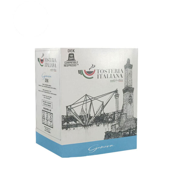 100 Capsule Tosteria Italiana Genova Dek - Compatibile Nespresso