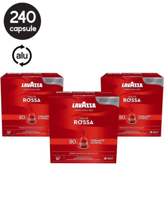 240 Capsule Aluminiu Lavazza Qualita Rossa – Compatibile Nespresso