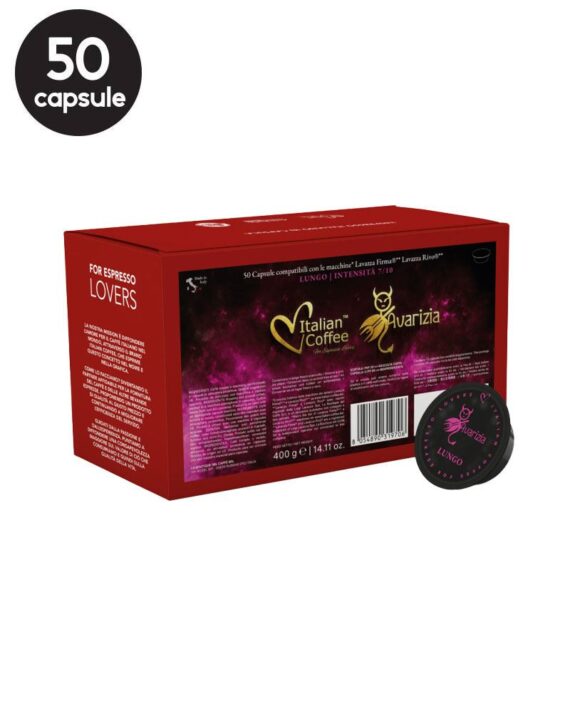 50 Capsule Italian Coffee Espresso Avarizia - Compatibile Lavazza Firma