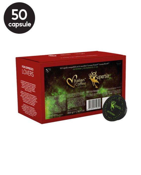 50 Capsule Italian Coffee Espresso Superbia - Compatibile Lavazza Firma