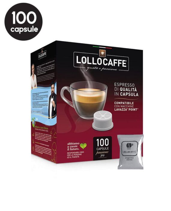 100 Capsule Lollo Caffe Espresso Argento – Compatibile Espresso Point