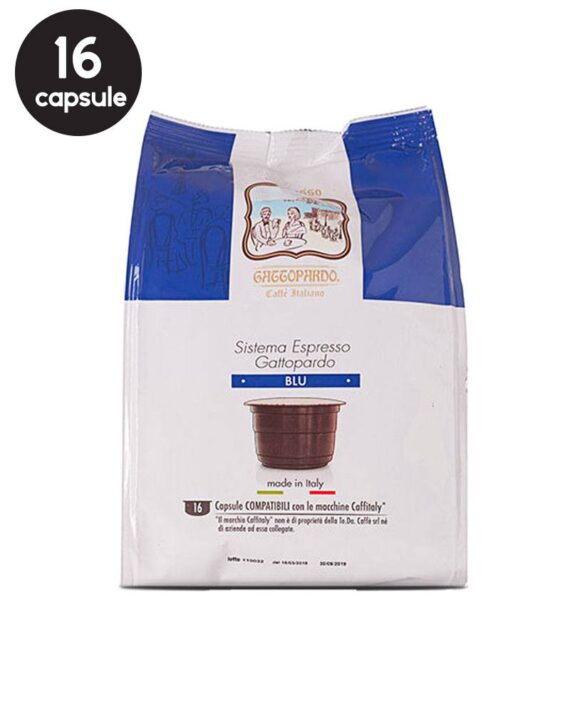 16 Capsule Gattopardo Espresso Blu – Compatibile Cafissimo / Caffitaly / BeanZ