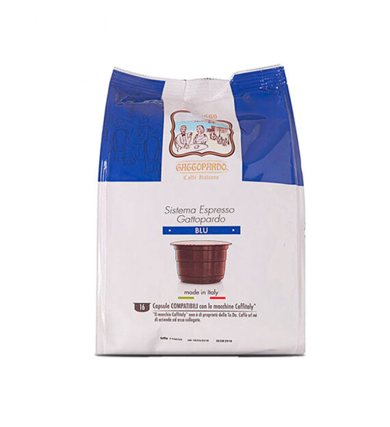 16 Capsule Gattopardo Espresso Blu – Compatibile Cafissimo / Caffitaly / BeanZ