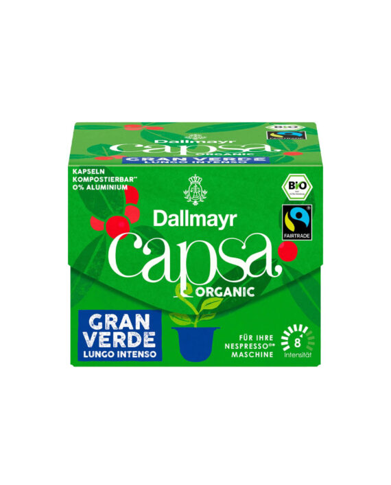 10 Capsule Aluminiu Dallmayr Capsa Gran Verde Lungo Intenso– Compatibile Nespresso