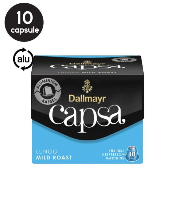 10 Capsule Aluminiu Dallmayr Mild Roast Lungo – Compatibile Nespresso
