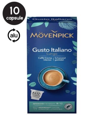 10 Capsule Aluminiu Movenpick Gusto Italiano Lungo - Compatibile Nespresso