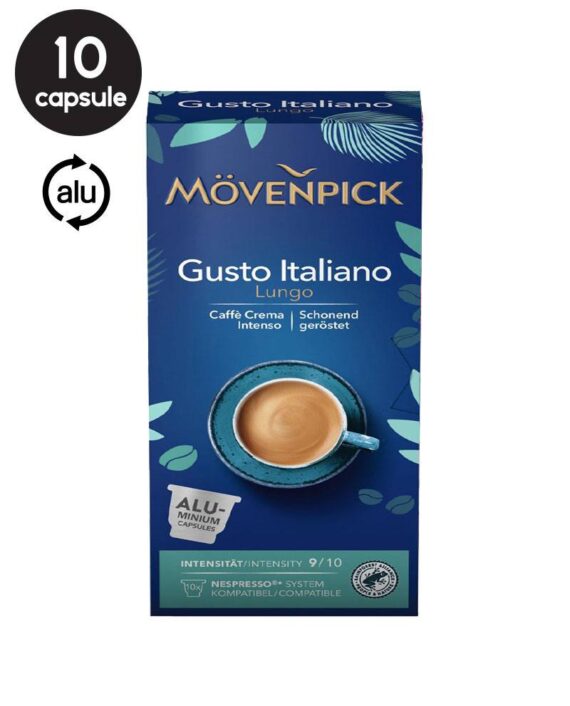 10 Capsule Aluminiu Movenpick Gusto Italiano Lungo - Compatibile Nespresso