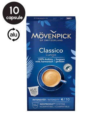 10 Capsule Aluminiu Movenpick Classico Lungo - Compatibile Nespresso