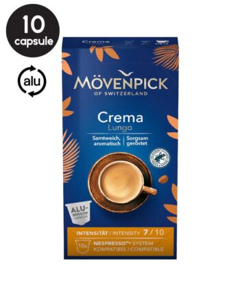 10 Capsule Aluminiu Movenpick Crema Lungo - Compatibile Nespresso