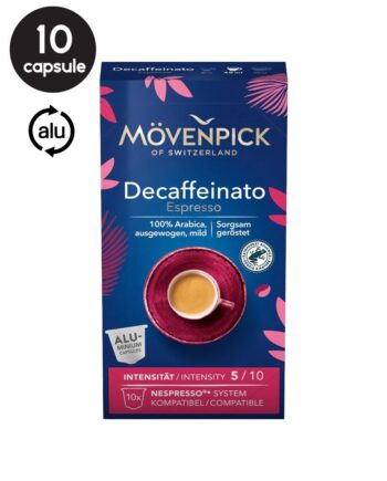 10 Capsule Aluminiu Movenpick Decaffeinato - Compatibile Nespresso