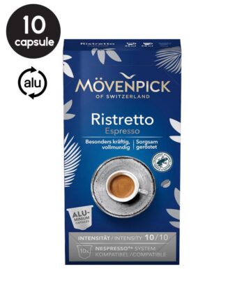 10 Capsule Aluminiu Movenpick Espresso Ristretto - Compatibile Nespresso