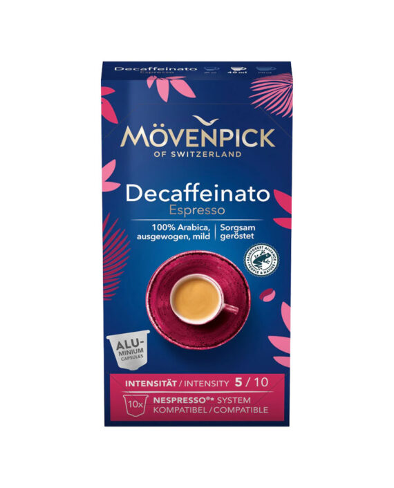 10 Capsule Aluminiu Movenpick Decaffeinato - Compatibile Nespresso