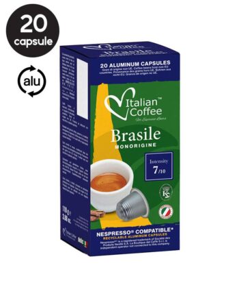 20 Capsule Italian Coffee Espresso Brasile – Compatibile Nespresso 20 Capsule Italian Coffee Espresso Brasile – Compatibile Nespresso