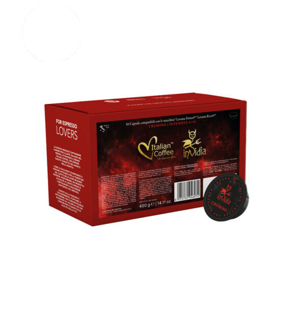 50 Capsule Italian Coffee Espresso Invidia - Compatibile Lavazza Firma