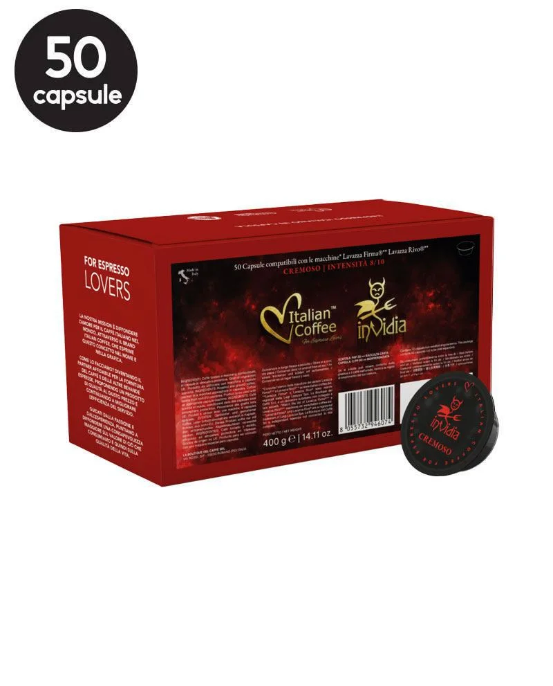 50 Capsule Italian Coffee Espresso Invidia - Compatibile Lavazza Firma 50 Capsule Italian Coffee Espresso Invidia - Compatibile Lavazza Firma