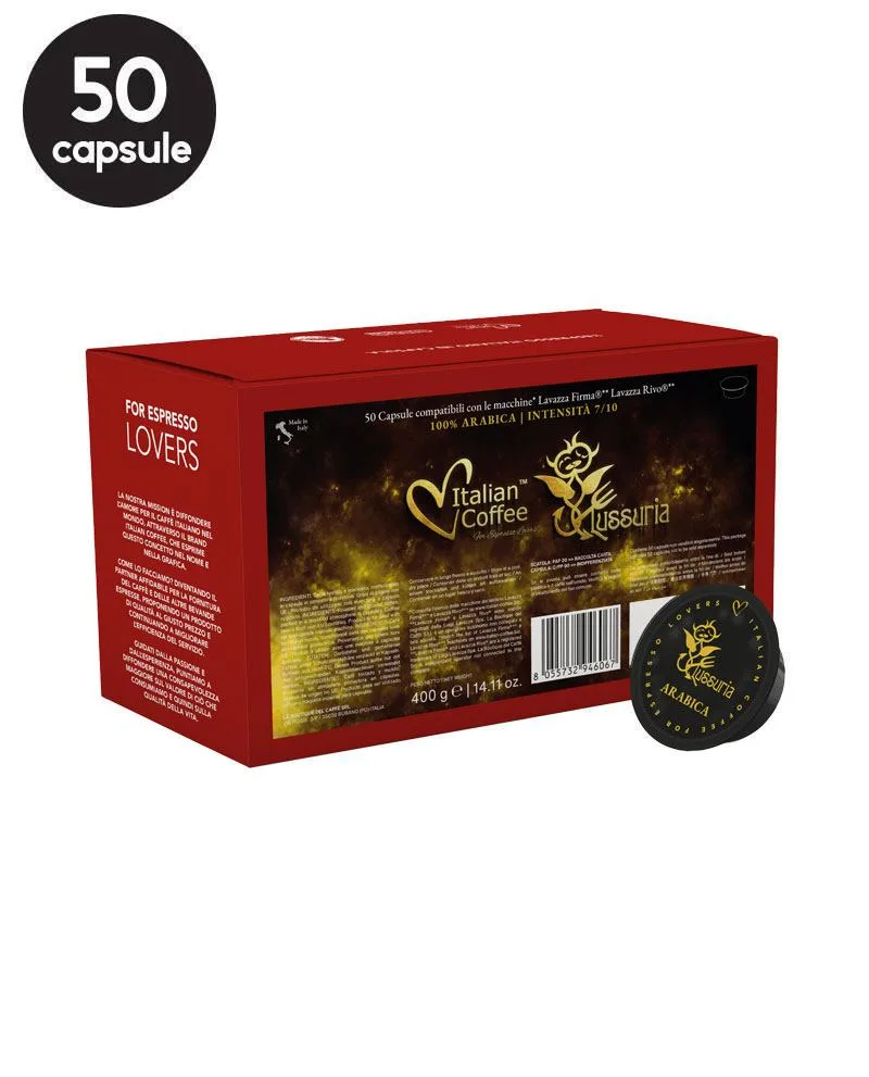 50 Capsule Italian Coffee Espresso Lussuria - Compatibile Lavazza Firma 50 Capsule Italian Coffee Espresso Lussuria - Compatibile Lavazza Firma