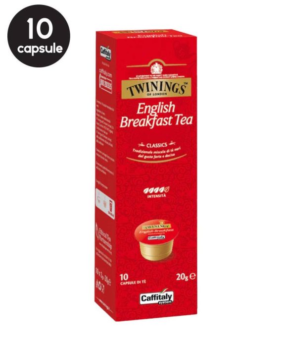 10 Capsule Caffitaly Twinings English Breakfast Tea - Compatibile Cafissimo / Caffitaly / BeanZ