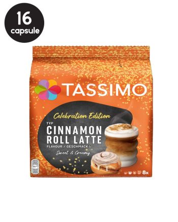16 (8+8) Capsule Tassimo Cinnamon Roll Latte