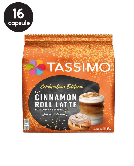 16 (8+8) Capsule Tassimo Cinnamon Roll Latte