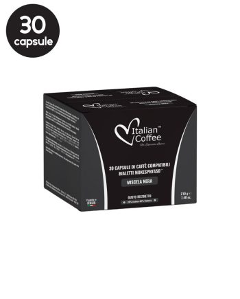30 Capsule Italian Coffee Miscela Nera - Compatibile Bialetti